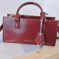 CHARLES & KEITH バーガンディ 2wayショルダーバッグ