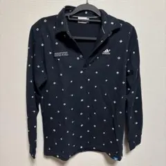 adidas ネイビー 長袖ポロシャツ M