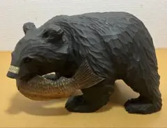 ②【工芸品/熊/置物】木彫り　木彫　彫刻　縁起物　木工製　　インテリア