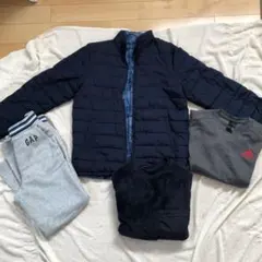 addidas、GAP ネイビー迷彩柄ジャケット、スウェット、ユニクロ　キッズ
