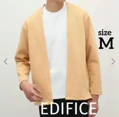 EDIFICE カルゼ ニット カーディガン　イエロー　ノーカラーのサムネイル