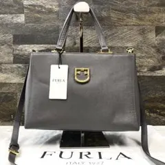 フルラ ベルヴェデーレ トートバッグ 2way レザー グレー系