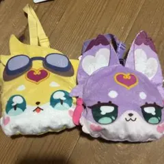 名探偵プリキュア！ ストラップ付き顔型ぬいぐるみポーチ ２種セットのサムネイル