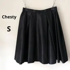 Chesty ブラック フレアスカート 膝上丈　Sのサムネイル