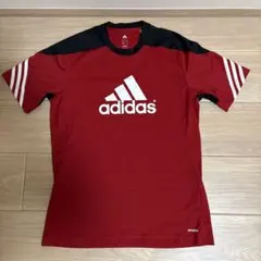adidas climalite レッド ブラック シャツ