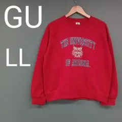 ♡GU ジーユー スエット　トレーナー レッド メンズ 裏起毛 LL♡のサムネイル