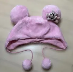 東京ディズニーリゾート　ファンキャップ　ミニーマウス　マスコット付き　ラメピンク