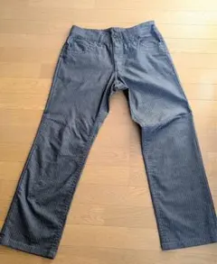 COMME CA ISM ストライプパンツ Lサイズ グレー