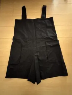 黒いオーバーオール ショートパンツ 子供服 レディース