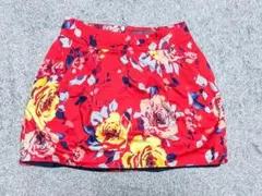 ZARA TRF ミニタイトスカート　花柄　バラ柄　ミニスカ