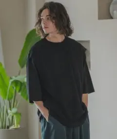 【新品タグ付】Casper John レースレイヤードTシャツ 黒 M