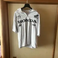 HONDA ジップアップ 半袖Tシャツ グレー