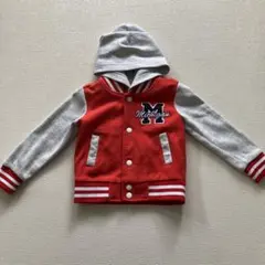 ミッキーマウス フード付きジャケット 赤/グレー