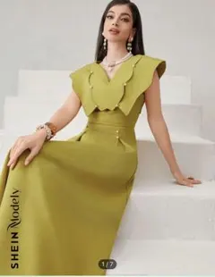 SHEIN Modely レディース レイヤードビーズドレス