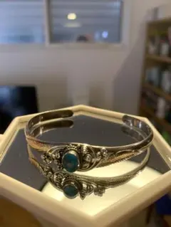 BIG HAND バングル シルバー 18k アクアマリン - メルカリ