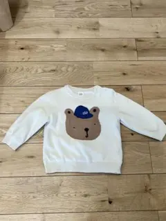 GAP クマ刺繍 ニットセーター　くまニット裏起毛90size