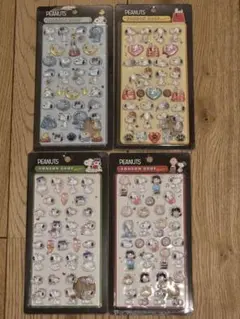 スヌーピー3Dボンボンドロップシール4枚セット