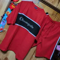 Champion レッド セットアップ character paradise