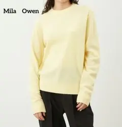 24年☆Mila　Owen　ウール100%　イエロー　長袖ニット　セーター