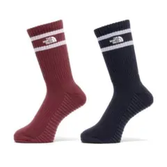 THE NORTH FACE ランニングソックス 2足 赤×紺 23-25cm