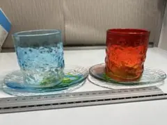 琉球ガラス グラス＆ソーサー 2客セット