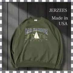 2637/ジャージーズ バー•ハーバー リゾート地プリントスウェットUSA製XL
