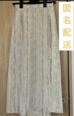 レディーススカート ロングスカート ロングタイトスカート 麻混 巻きスカート風