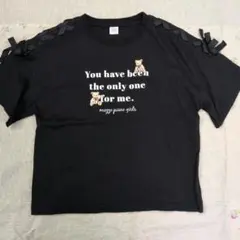 mezzo piano junior ベア刺繍 リボン Tシャツ M　150cm