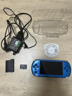 psp3000 ブルー　本体　ソフト付き