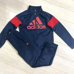adidas CLIMALITE ジャージ上下セット ネイビー/レッド - メルカリ