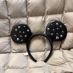 ミッキーマウス　カチューシャ　ミッキー ミニー レザー　スタッズ