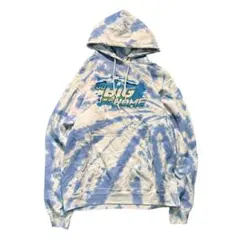 7AS4タイダイ柄　パーカー　スウェット地　空色　スポーツ　古着used