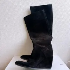 Sergio Rossi スエード ウェッジソール ロングブーツ 22.5cmのサムネイル