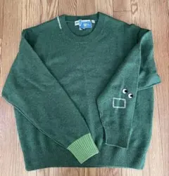 ユニクロ×アニヤハンドマーチ プレミアムラム クルーネックセーター グリーン