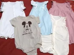 GUなど　ロンパース 5点セット 60cm 70cm　半袖　新生児服