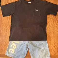 週末値下げLee デニムハーフパンツTシャツセット売り
