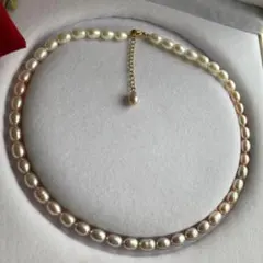 淡水パールネックレス　グラデーション