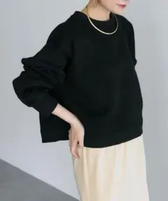 ★新品未使用★【ピュアルセシン】裏毛ショートスウェットプルオーバー　ブラック