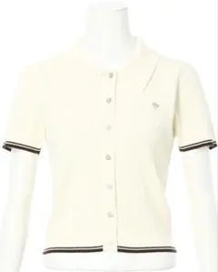 Arpege story POLO 襟付き半袖ニット ホワイト