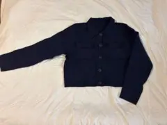 CIDER ネイビー ボタン付きニット　セーター
