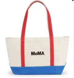最終価格！MoMA トートバッグ キャンバス　レッド×ブルー　ハンドバッグのサムネイル