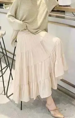 値下げ中！　ティアードロング　ロングスカート　レース　ロング丈　ワンピース