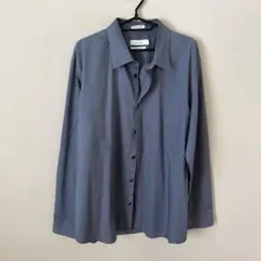 calvin klein ブルー　薄手　ノンアイロン　ビッグサイズ　シャツ　XL