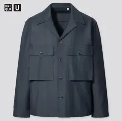 UNIQLO U ジャージーシャツジャケット M ブルー
