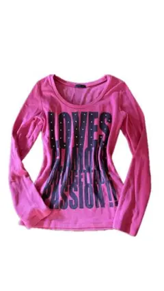 ピンク グラフィックプリント Tシャツ　y2k グランジ　平成　ギャル