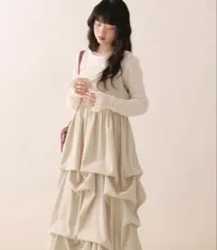 loin nuit タックボリュームキャミワンピース