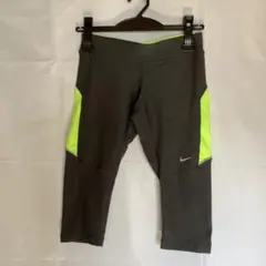 NIKE ランニング　カプリタイツ　蛍光イエロー　黒　Dri -FIT XSのサムネイル