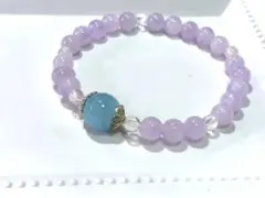 天然石　アクアマリン　ラベンダーアメジスト　SV925　ブレスレット