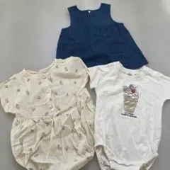 ベビー服 ロンパース 3点セット プティマイン　tete a tete 80のサムネイル