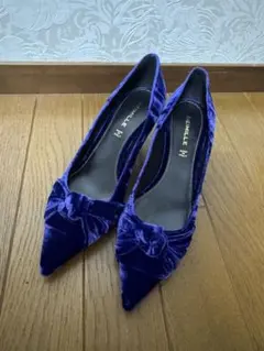 最終値下げ！DEIMILLE ディミッレ ベロアリボンパンプス